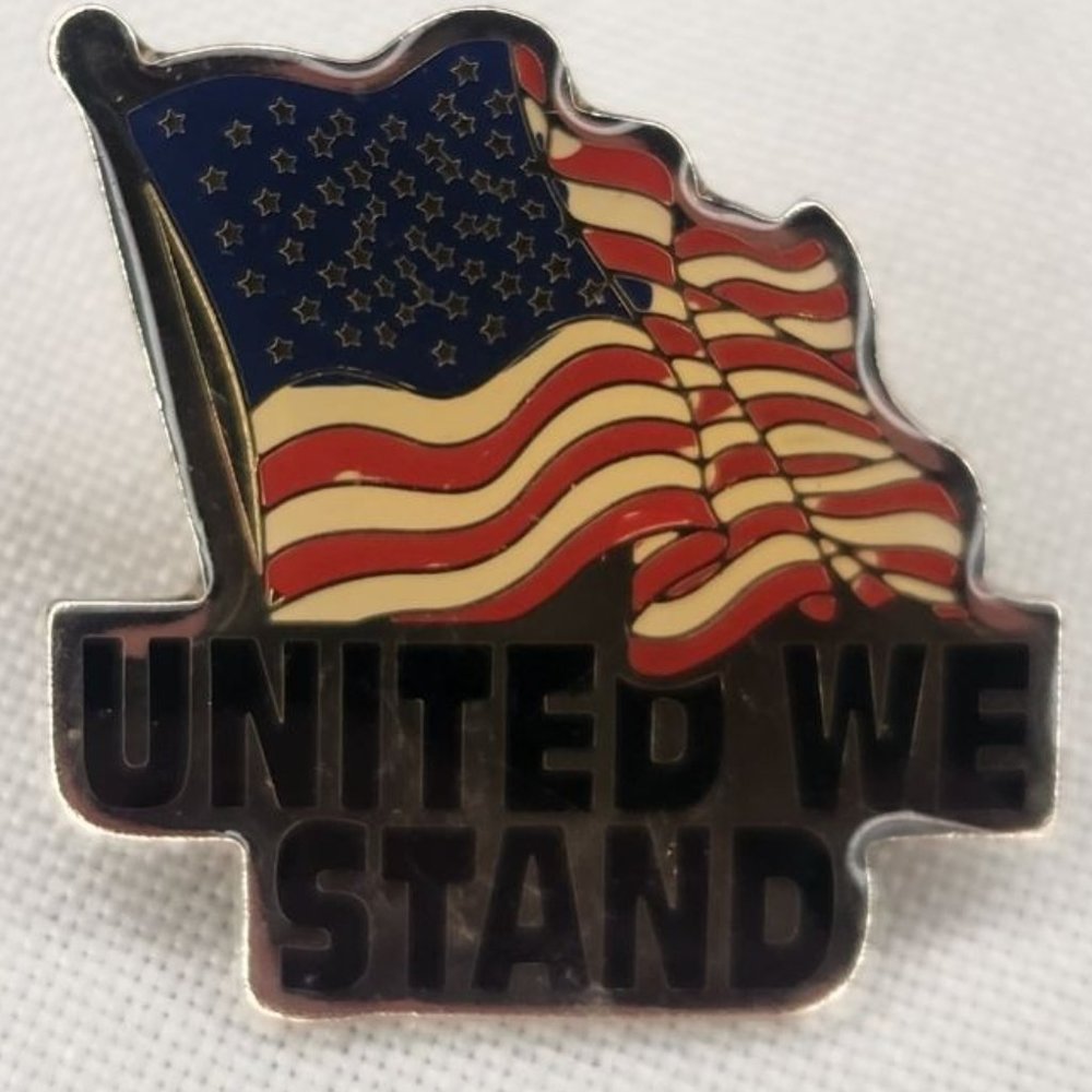 United We Stand Lapel Pin USA United States Flag Patriotic 911 1" H x 1" W